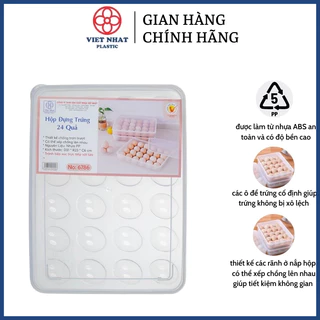 Hộp đựng trứng 24 quả 6786 có nắp đậy nhựa - Việt Nhật Plastic Official