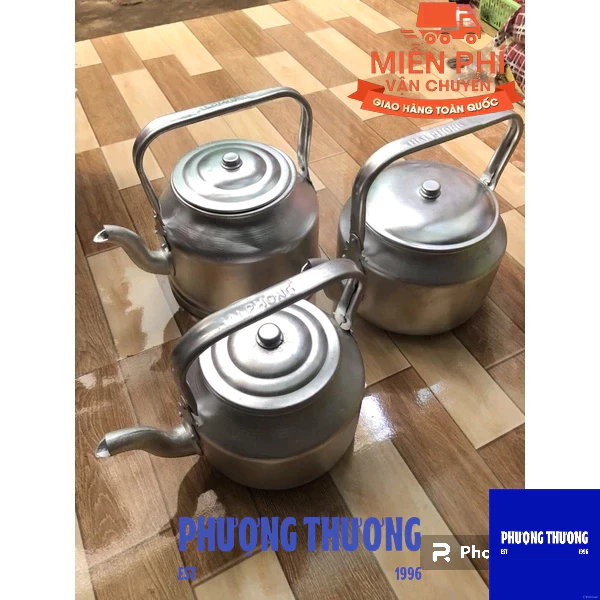 Ấm nhôm đun nước Nhôm HẢI PHÒNG - Đủ kích cỡ(1.5L - 3L - 5L -8L) Dày Mỏng