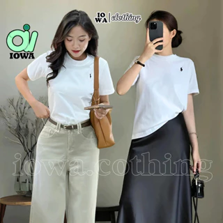 Áo BABYTEE THÊU NGỰA Cổ Tròn Dáng Dài Form Rộng Chất Cotton Dày, Áo Thun Nữ Kiểu Trơn Mềm Mát IOWA