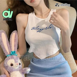 Áo Croptop Nữ BLING GIRL Chất Thun Gân Kiểu In Hình Sexy, Áo Thun Nữ Ôm Body Đẹp Tôn Dáng IOWA