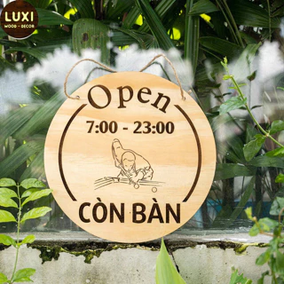 HANOI Bảng hiệu treo OPEN - CÒN BÀN khắc laser bền bỉ - FREE khắc logo - Freeshipextra- Mẫu mới Luxi decor