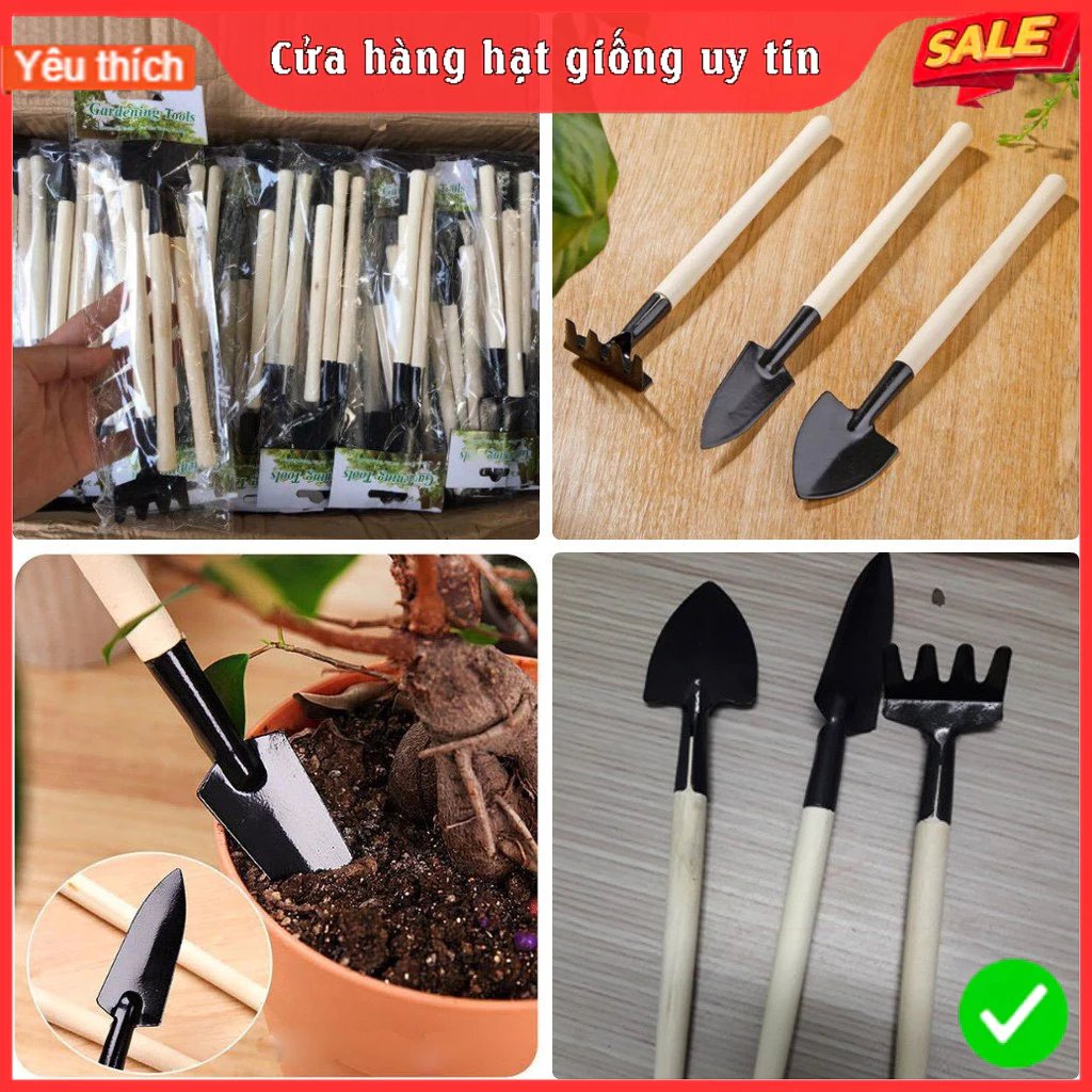 Bộ dụng cụ làm vườn mini 3 món tiện dụng nhỏ gọn dễ dùng Trồng hoa, Cây cảnh, Rau củ quả sạch