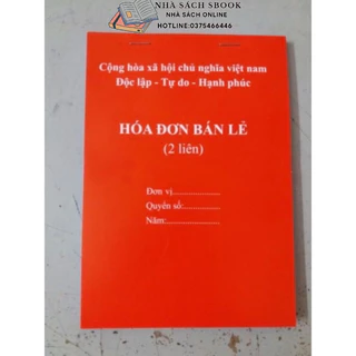 Hoá đơn bán lẻ 2 liên , siêu dày