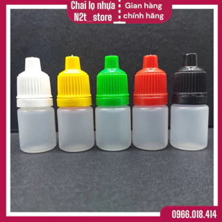 Lọ nhựa rỗng 5ml (combo 100 lọ) đựng nước nhỏ mắt bao gồm nắp có garanti [VIDEO] , Combo 100 Chai nhựa 5ml đựng mực