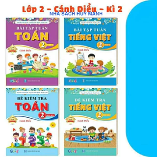 Sách - Combo Đề Kiểm Tra Và Bài Tập Tuần Toán Và Tiếng Việt Lớp 2 - Cánh Diều - Học Kì 2 ( 4 Cuốn ) HM BOOK