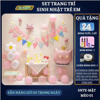 Set trang trí sinh nhật trẻ em tuổi mèo SNTE-MẶT MÈO 01