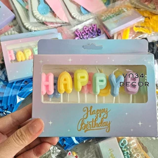 [Nhiều Màu] Bộ Nến Chữ trang trí bánh kem, nến chữ Happy Birthday, đèn cầy trang trí sinh nhật