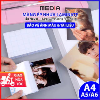 Màng Ép Laminate Media A4/A5/A6 100 Tờ, Màng Ép Nhựa 1 Lớp Cán Nguội Ảnh Màu, Laminating Film Cold