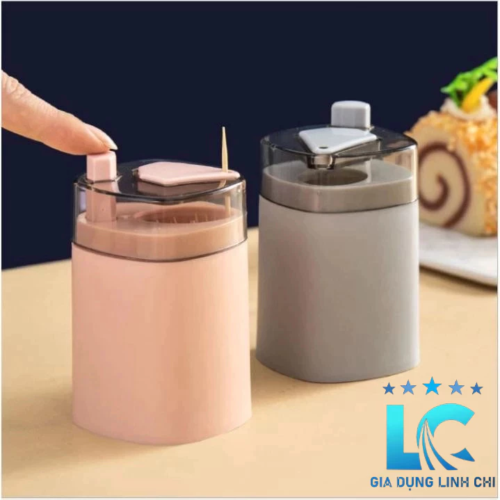 Lọ Đựng Tăm, Hộp Đựng Tăm Thông Minh Có Nút Nhấn Tự Động Bật Tăm Lên