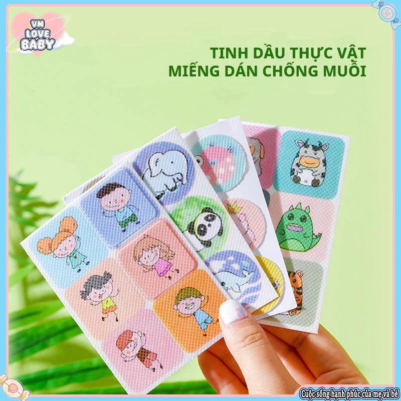 Miếng dán chống muỗi hoạt hình tự nhiên cho trẻ em dễ bóc và không để lại keo