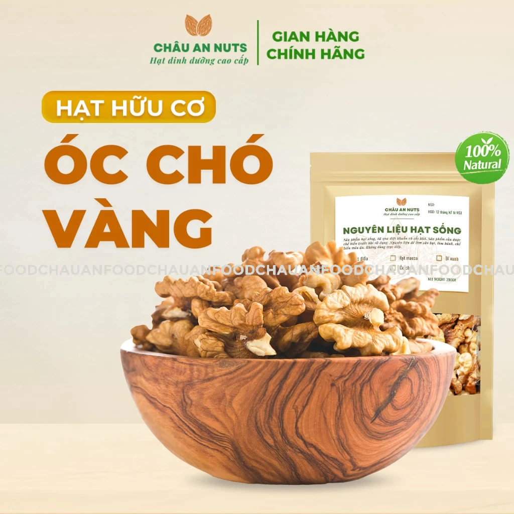 Nhân óc chó tách vỏ, óc chó sống làm sữa hạt - tốt cho mẹ bầu và trẻ em - đóng gói hút chân không túi 100g / 500g