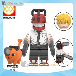 Mô hình người cưa Denji đồ chơi lego minifigures chainsaw man 4 nhân vật dành cho bé cao 4,5 cm