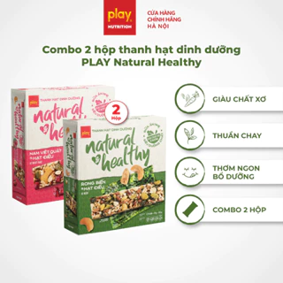 Combo 2 hộp thanh hạt dinh dưỡng PLAY Natural & Healthy - Bánh hạt dinh dưỡng, bánh ngũ cốc ăn sáng