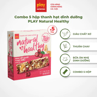 Combo 5 hộp thanh hạt dinh dưỡng PLAY Natural Healthy - Bánh ngũ cốc phù hợp ăn kiêng, eatclean