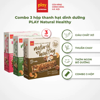 Combo 3 hộp thanh hạt dinh dưỡng PLAY Natural Healthy - Bánh hạt dinh dưỡng, bánh ăn kiêng giảm cân