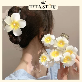 Kẹp tóc Tyta hoa Plumeria, hoa sứ màu vàng nhiều kiểu dễ thương  cho nữ