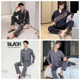 Đồ mặc nhà nam BLACK HOMEWEAR Pijama nam nữ lụa cao cấp đồ ngủ pyjama cặp đôi đồ bộ lụa mát sang trọng