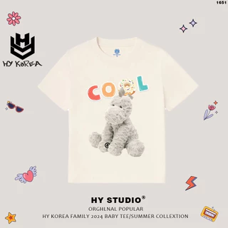 Áo baby tee HY KOREA Dog COOL 1651 vải cotton cổ tròn in graphic