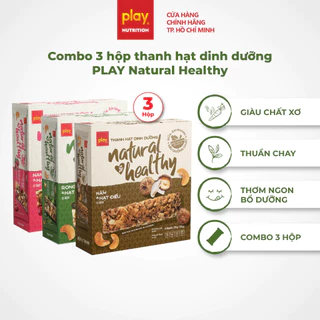 Combo 3 hộp thanh hạt dinh dưỡng PLAY Natural Healthy - Bánh hạt dinh dưỡng, Bánh ăn kiêng giảm cân