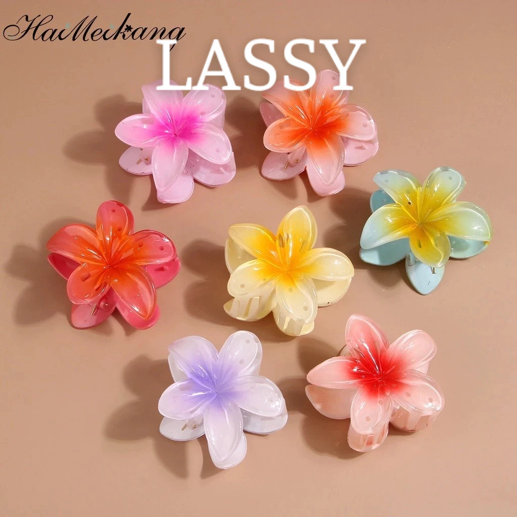 Kẹp Tóc Hoa sứ LASSY Kẹp tóc hoa Nhiều Màu Sắc Phong Cách Hawaii size 8cm