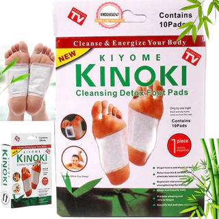 Hộp 10 Miếng Dán Lòng Bàn Chân Thải Độc Kinoki Detox Foot Patch Giúp Giảm Đau Nhức Với Thành Phần 100% Thảo Dược Tốt