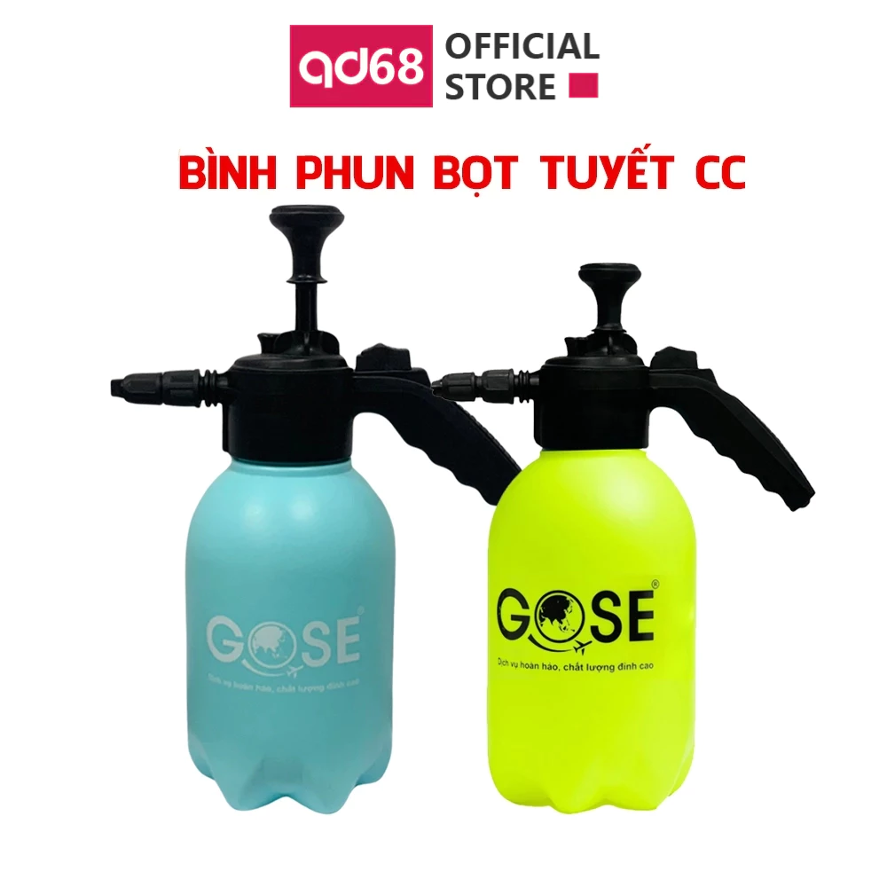 Bình phun bọt tuyết rửa xe, rửa kính cao cấp Gose đa năng có khóa tự động rảnh tay tiện lợi