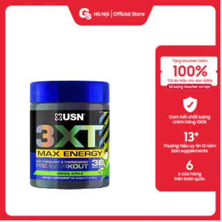 Bột tăng sức mạnh USN 3XT Max Energy Pre-Workout (30 Servings) nhập khẩu Anh - Gymstore