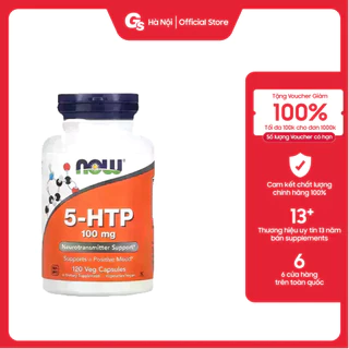 Viên uống Now 5-HTP 100 mg (120 Veg Capsules) nhập khẩu Mỹ - Gymstore