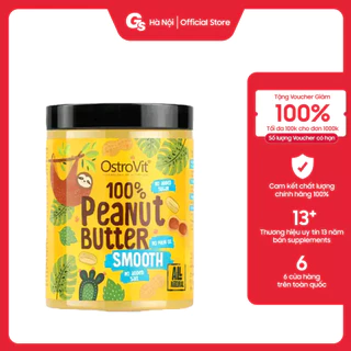 Bơ đậu phộng OstroVit Peanut Butter 100% Smooth (1000G) nhập khẩu Ba Lan - Gymstore