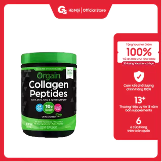 Bột Orgain Collagen Peptides 1Lb (454 gram) nhập khẩu Mỹ - Gymstore cải thiện sức khỏe toàn diện