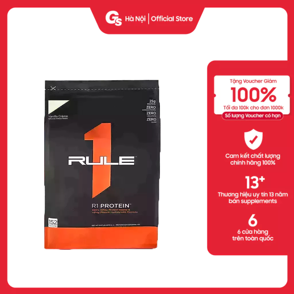 Sữa tăng cơ Whey Protein R1 Rule 1 Protein 10lbs (4.576kg) nhập khẩu Mỹ - Gymstore