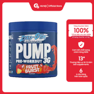 Bột tăng cơ Applied PUMP 3G ZERO Pre-Workout Caffein Free (50 muỗng) nhập khẩu Anh - Gymstore