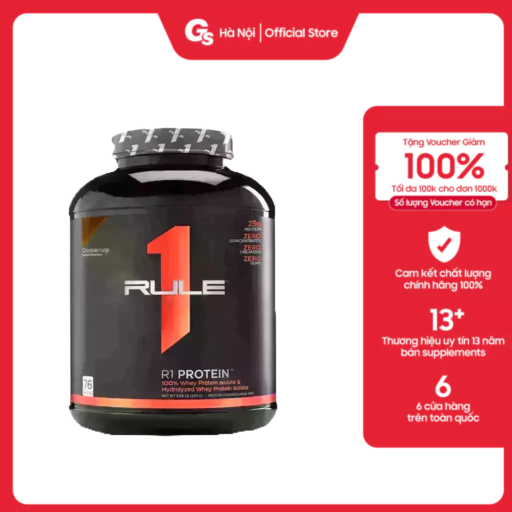 Sữa tăng cơ Rule 1 R1 Protein 5.03 Lbs (2,288 kg) nhập khẩu Mỹ - Gymstore phục hồi phát triển cơ bắp