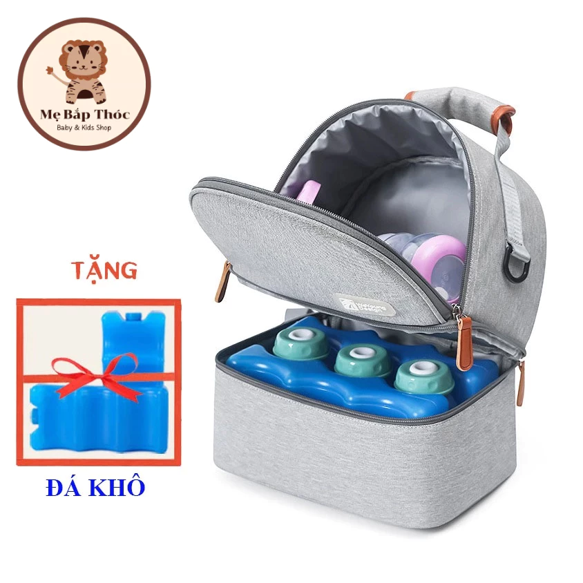 Balo bỉm sữa VCOOL giữ nhiệt chống thấm tặng kèm đá khô