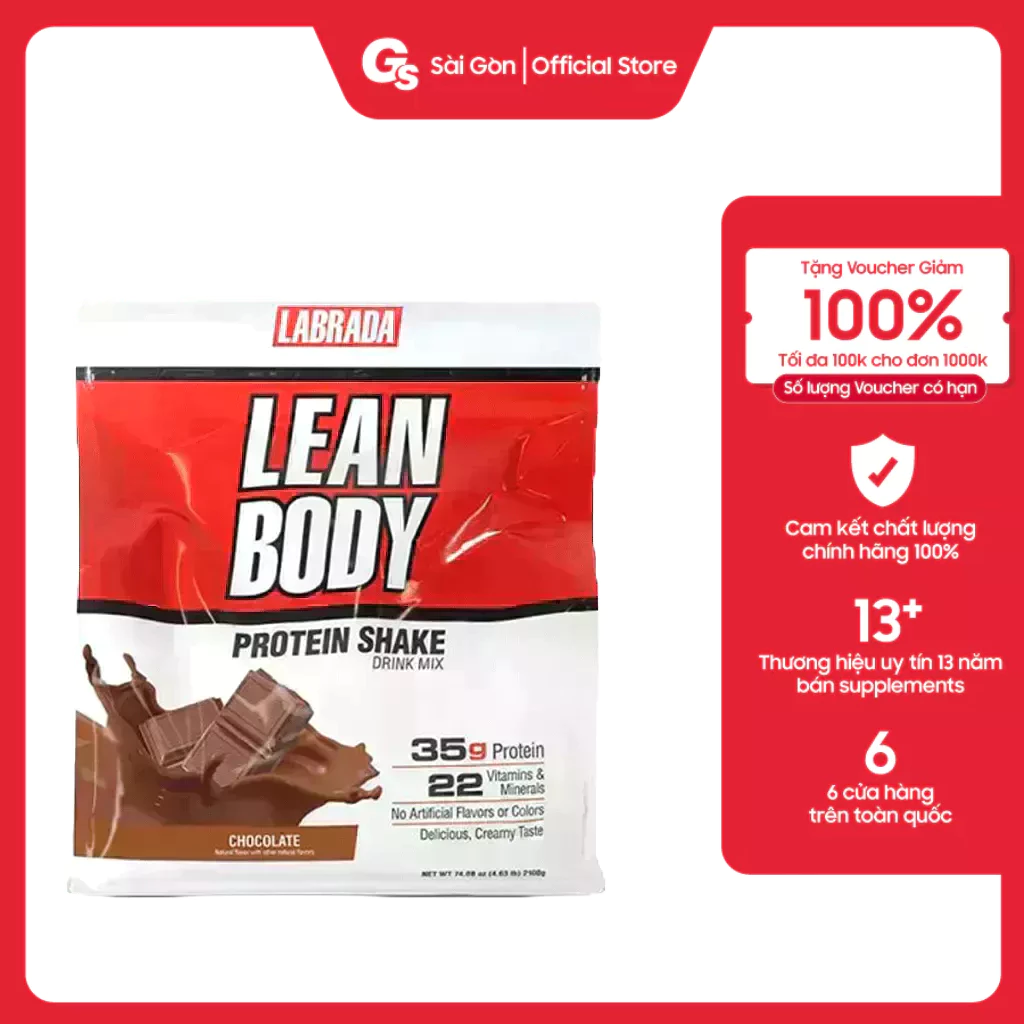 Bữa ăn thông minh Labrada Lean Body Protein Shake 4.63 Lbs, 30 serving (2.1 KG) nhập khẩu Mỹ - Gymstore