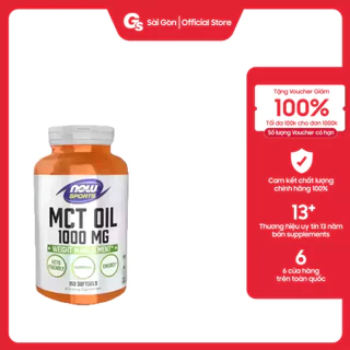 Viên uống NOW MCT Oil Softgel, 1000 mg nhập khẩu Mỹ hỗ trợ giảm cân, tăng hiệu suất luyện tập