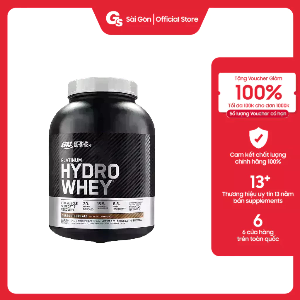 Sữa tăng cơ ON Platinum HydroWhey 3,5Lbs (1.59kg) hỗ trợ và xây dựng phát triển cơ nạc