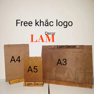 Standee Đế gỗ Menu để bàn có khoen tròn - Free Logo