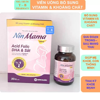 Viên uống bổ thai kỳ tổng hợp Nin Mama Nam Dược bổ sung vitamin và khoáng chất - Hộp 30 viên