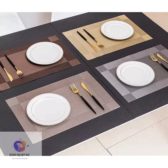 (Sỉ) Tấm Lót Bàn Ăn Cách Nhiệt, Thảm Lót Placemat PVC Cao Cấp Chống Trượt cho Khách Sạn, Nhà Hàng