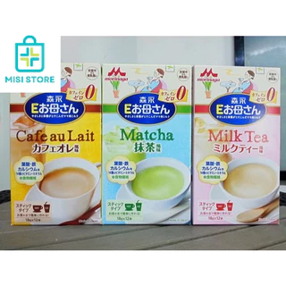 Sữa bầu Morinaga Nhật Bản vị Matcha, Trà sữa, Cafe (Hộp 12 gói x18gr)