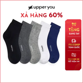 Tất Vớ Nam Cổ Trung UPPER YOU Cotton Tự Nhiên Êm Ái Dày Dặn Thoáng Khí Khử Mùi - BSM3001