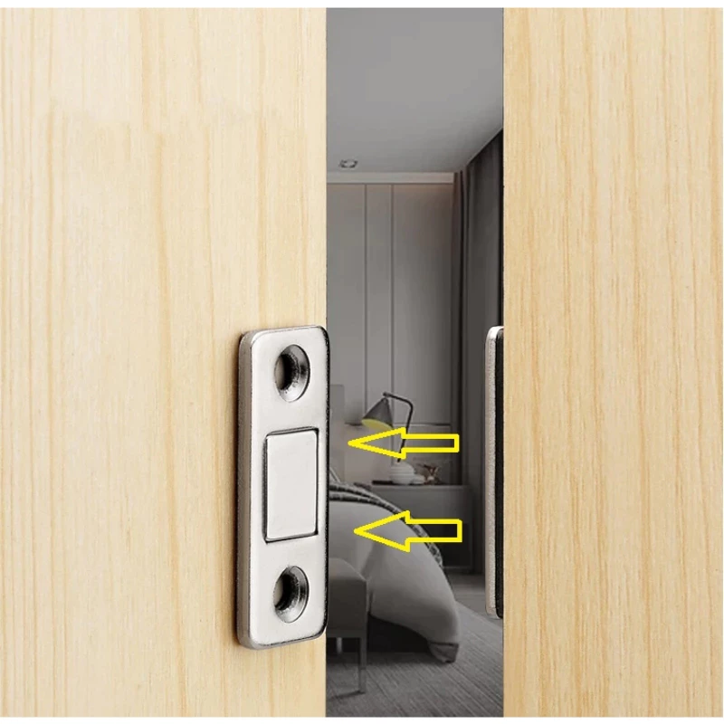 Nam Châm Gắn Cửa Lực Hút Cực Mạnh full ốc vít, Thép Siêu Bền, Có Kèm Keo 3M, Dán Tủ Quần Áo, Ngăn kéo, Cửa... 88464