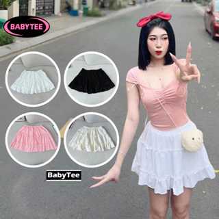 Chân váy 2 TẦNG XÒE BÈO Có Lót Trong Tôn Dáng BABYTEE, Chân váy kiểu năng động sexy nữ chất xốp đẹp