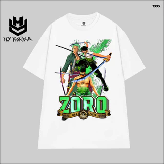 Áo Thun HY KOREA ZORO 1995 Vải Cotton 100% Tay Lỡ Form Rộng Dành Cho Nam Nữ