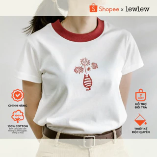 Áo thun nữ baby tee, áo thun cotton PHÁO HOA Trắng Tshirt -  Lew Lew