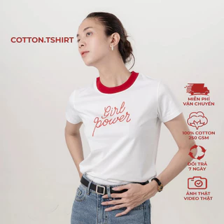 Áo thun nữ baby tee, áo thun cotton GIRL POWER Tshirt