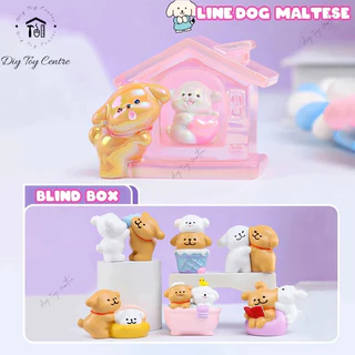 Đồ chơi BLIND BOX/ HỘP MÙ mô hình ngẫu nhiên chú chó maltese hoạt hình cute mini LINE DOG MALTESE