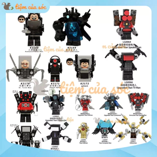 Mô hình skibidi toilet kèm đế đồ chơi lắp ráp minifigures bộ sưu tập nhân vật titan cameraman