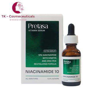 (CHÍNH HÃNG) Serum Pretasa Niacinamide 10% Extra Giúp Sáng Da, Mờ Thâm, Chống Lão Hóa - 30ml